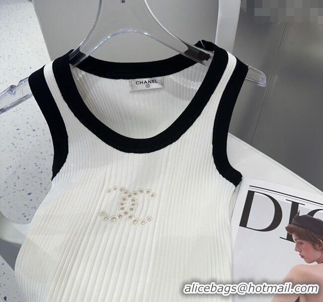 ​Famous Brand Chanel CC Logo Vest 0314 White 2025