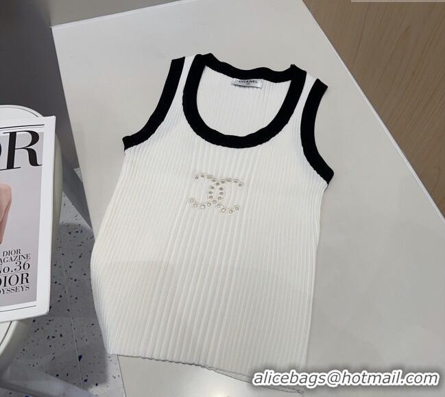 ​Famous Brand Chanel CC Logo Vest 0314 White 2025