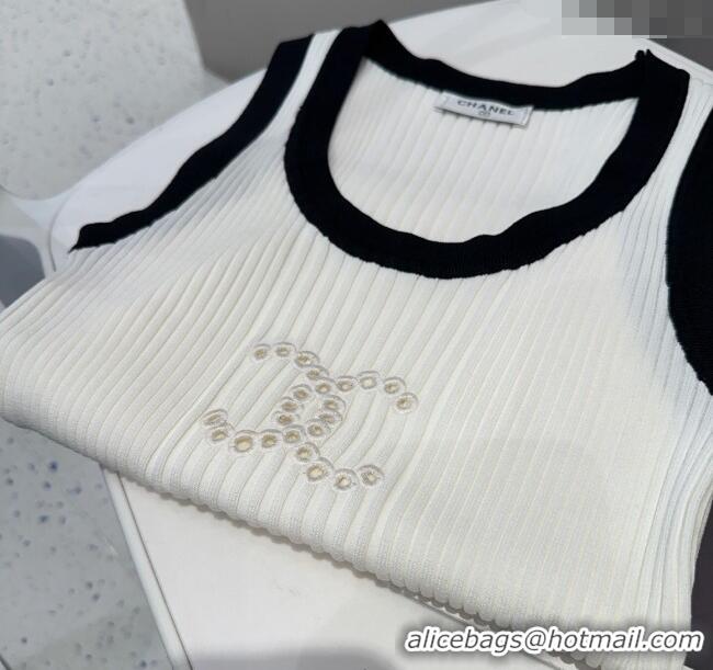 ​Famous Brand Chanel CC Logo Vest 0314 White 2025