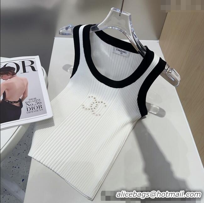 ​Famous Brand Chanel CC Logo Vest 0314 White 2025