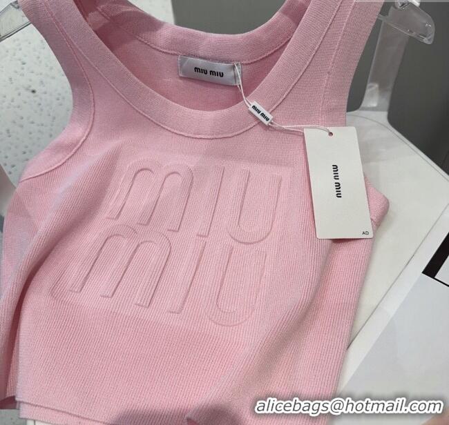 ​Pretty Style Miu Miu Maxi Letters Vest 0314 Light Pink 2025