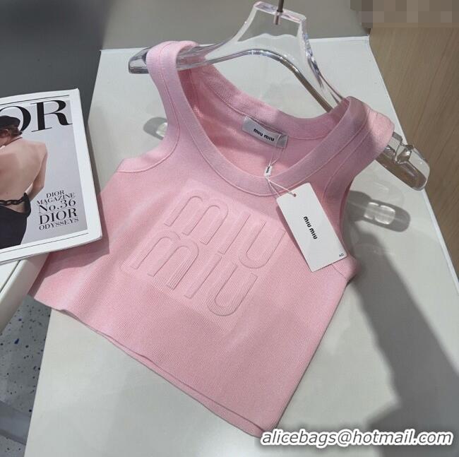 ​Pretty Style Miu Miu Maxi Letters Vest 0314 Light Pink 2025