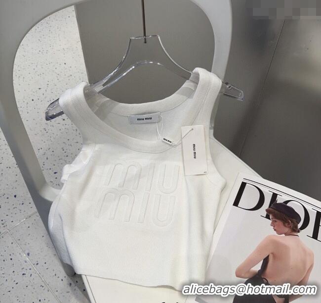 ​Famous Brand Miu Miu Maxi Letters Vest 0314 White 2025