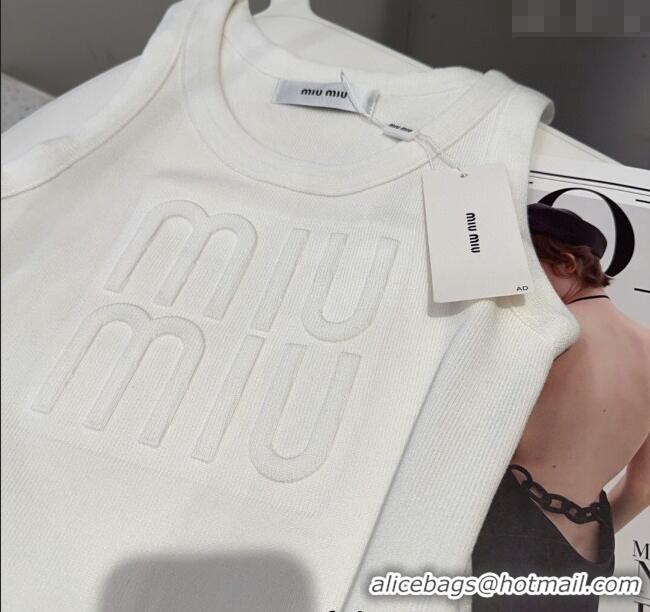​Famous Brand Miu Miu Maxi Letters Vest 0314 White 2025