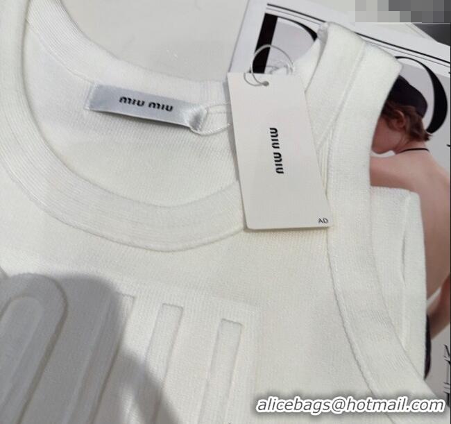 ​Famous Brand Miu Miu Maxi Letters Vest 0314 White 2025