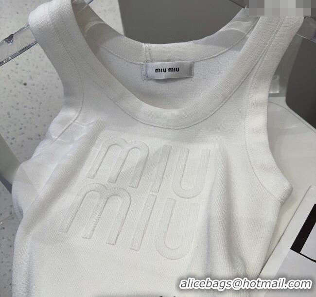 ​Famous Brand Miu Miu Maxi Letters Vest 0314 White 2025