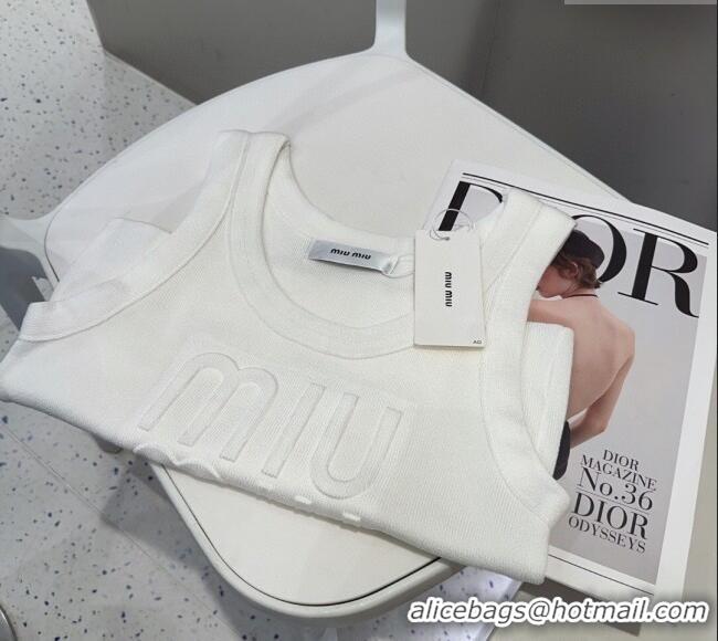 ​Famous Brand Miu Miu Maxi Letters Vest 0314 White 2025