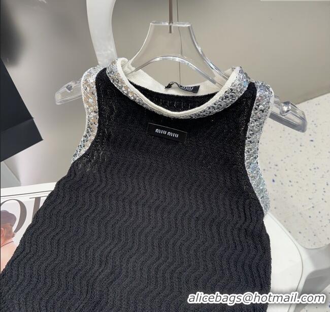 Well Crafted Miu Miu Sequins Vest 0314 Black 2025