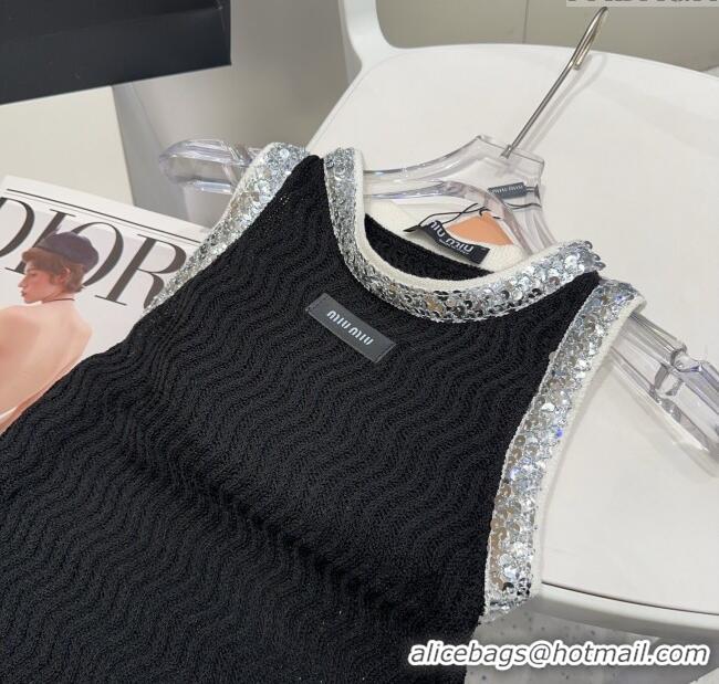 Well Crafted Miu Miu Sequins Vest 0314 Black 2025