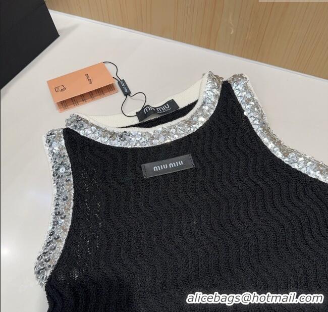 Well Crafted Miu Miu Sequins Vest 0314 Black 2025