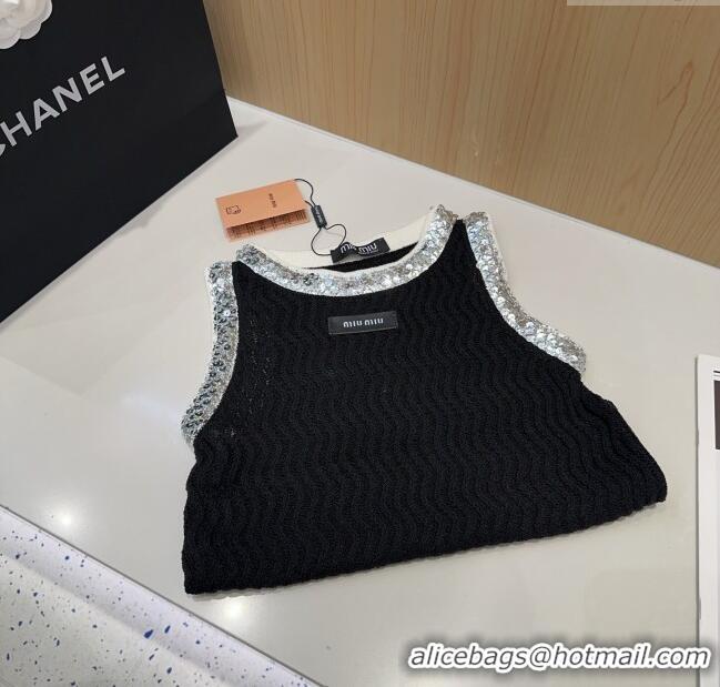 Well Crafted Miu Miu Sequins Vest 0314 Black 2025
