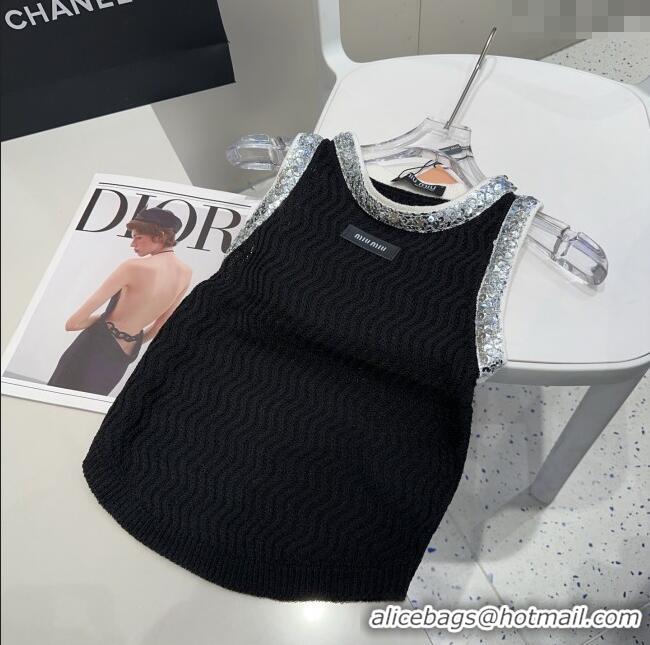Well Crafted Miu Miu Sequins Vest 0314 Black 2025