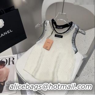Good Quality Miu Miu Sequins Vest 0314 White 2025