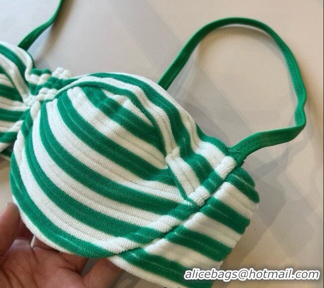 ​Grade Quality Miu Miu Striped Two-Pieces Swimwear M0513 Green 2025