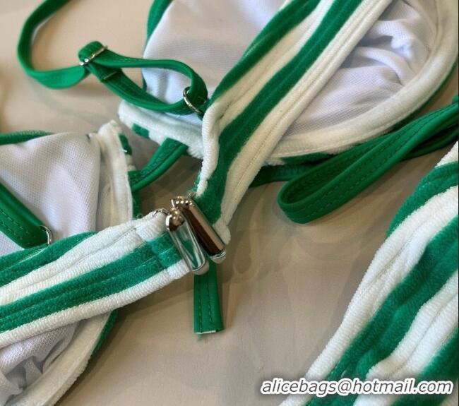 ​Grade Quality Miu Miu Striped Two-Pieces Swimwear M0513 Green 2025