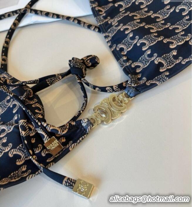 ​Discount Celine Two-Pieces Swimwear with Logo Chain 0513 Brown 2025