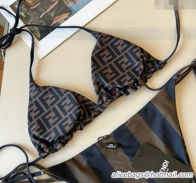 ​Buy Fashionable Fendi Reversible Two-Pieces Swimwear 0513 Brown 2025