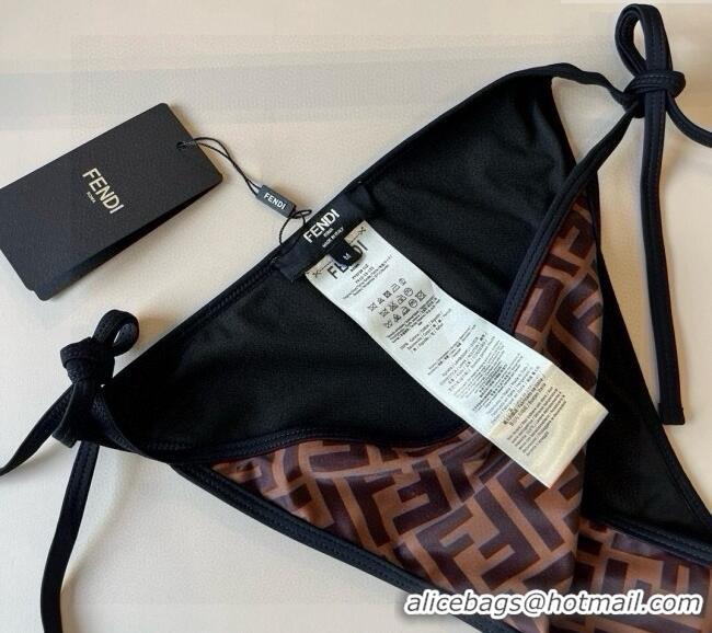 ​Famous Brand Fendi FF Two-Pieces Swimwear 0513 Brown 2025