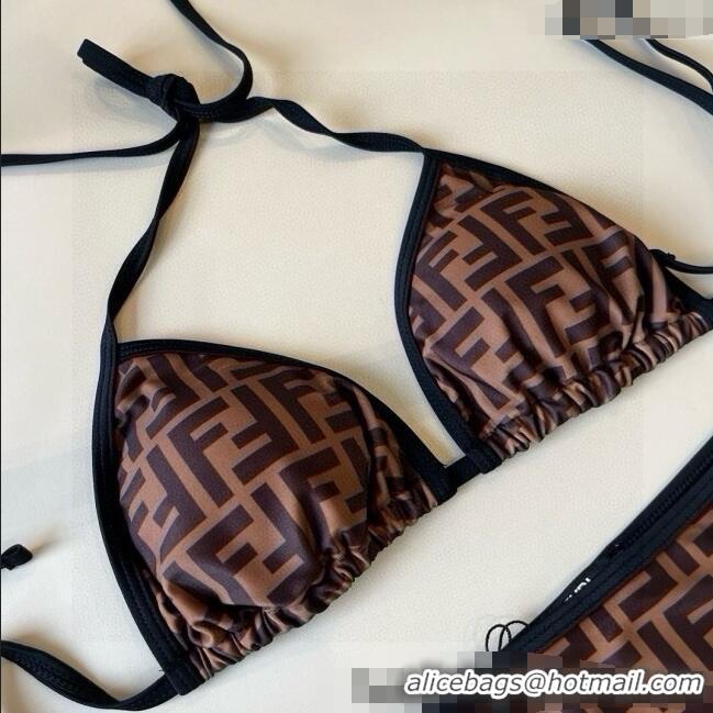 ​Famous Brand Fendi FF Two-Pieces Swimwear 0513 Brown 2025