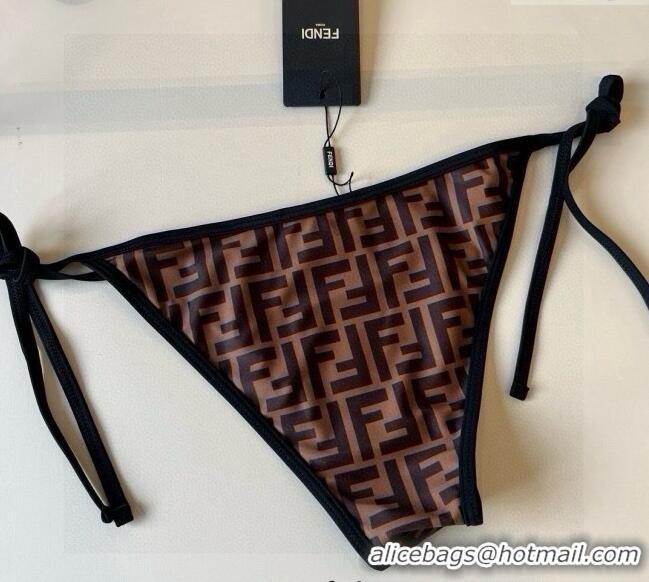 ​Famous Brand Fendi FF Two-Pieces Swimwear 0513 Brown 2025