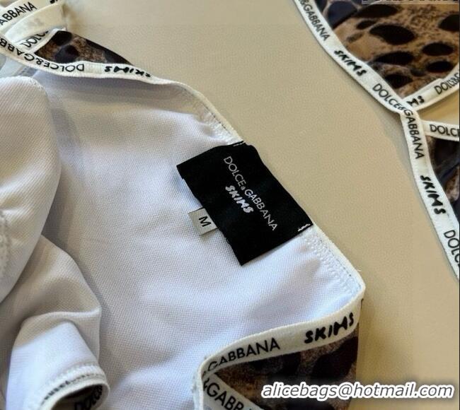Best Quality Dolce & Gabbana Animal Print Two-Pieces Swimwear 3092 Brown 2025