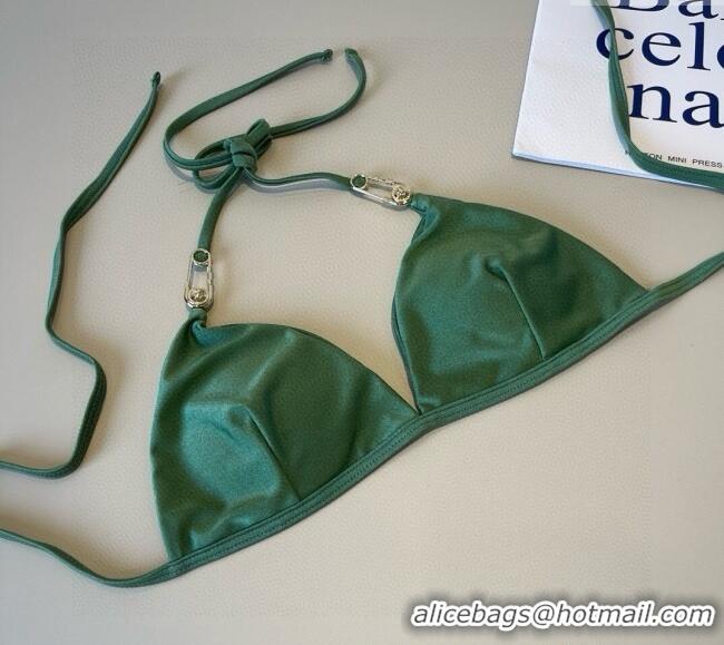 Luxury Discount Versace Two-Pieces Swimwear with Pin 0513 Green 2025