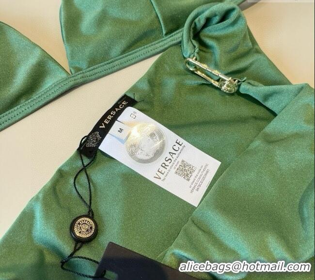 Luxury Discount Versace Two-Pieces Swimwear with Pin 0513 Green 2025