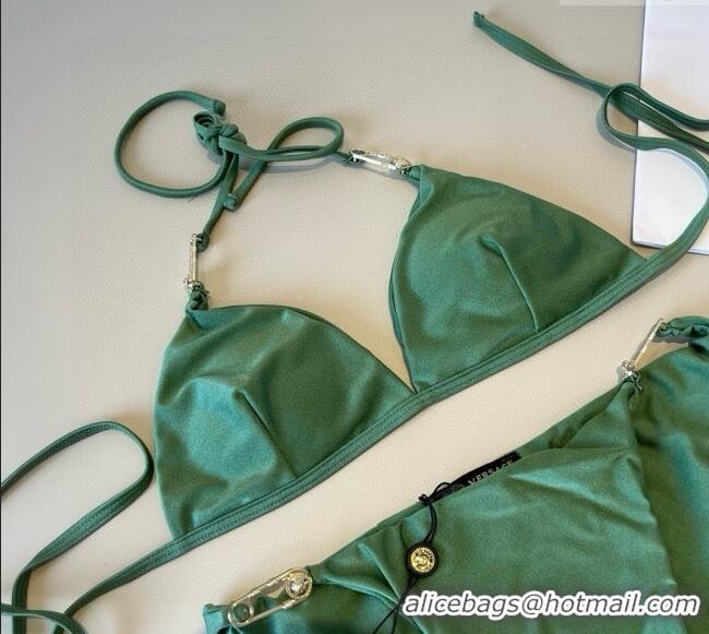 Luxury Discount Versace Two-Pieces Swimwear with Pin 0513 Green 2025
