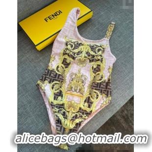 Top Quality Versace One-Piece Swimwear with Chain Strap 0513 Pink 2025