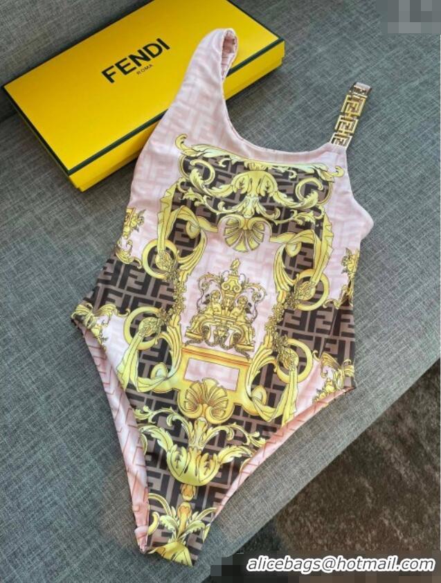 Top Quality Versace One-Piece Swimwear with Chain Strap 0513 Pink 2025