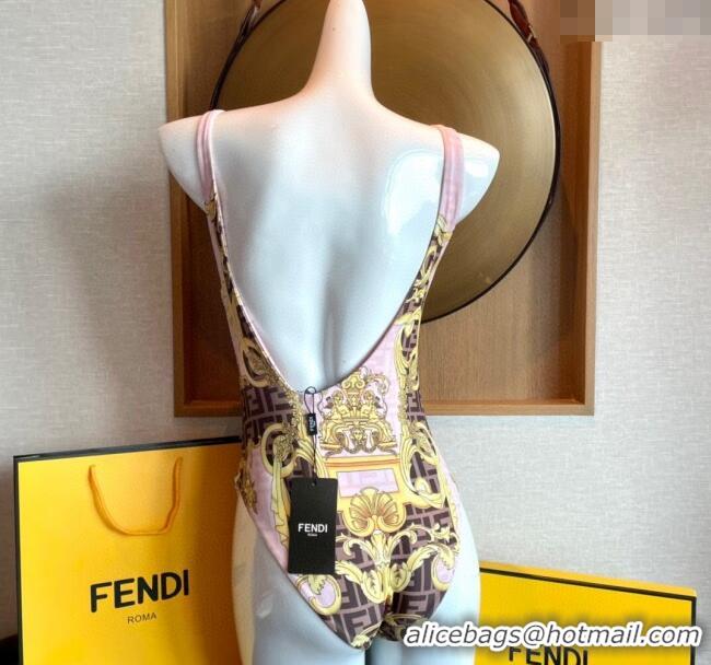 Top Quality Versace One-Piece Swimwear with Chain Strap 0513 Pink 2025