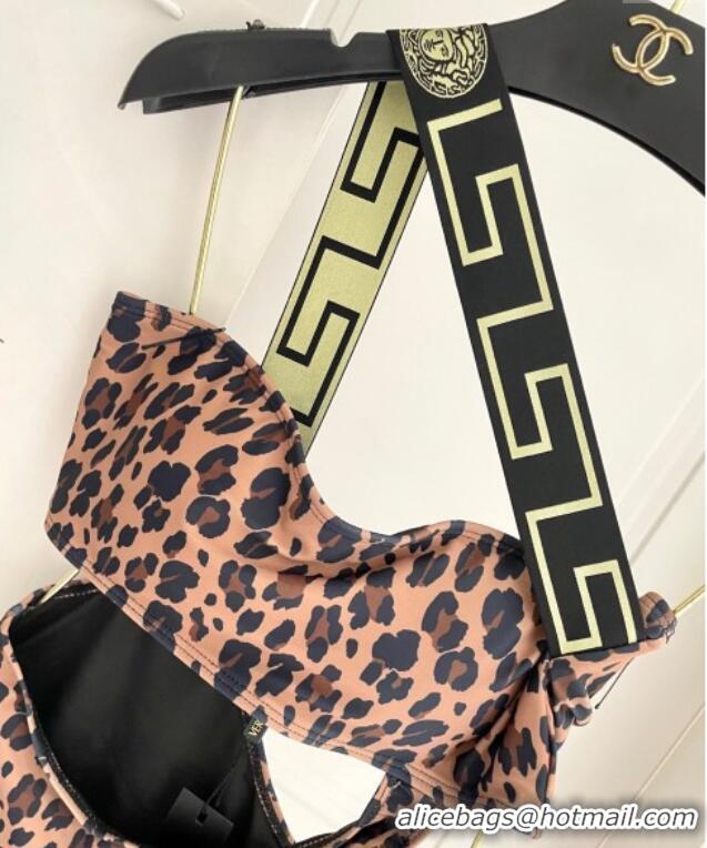 ​Top Grade Versace Animal Print One-Piece Swimwear 0513 Brown 2025