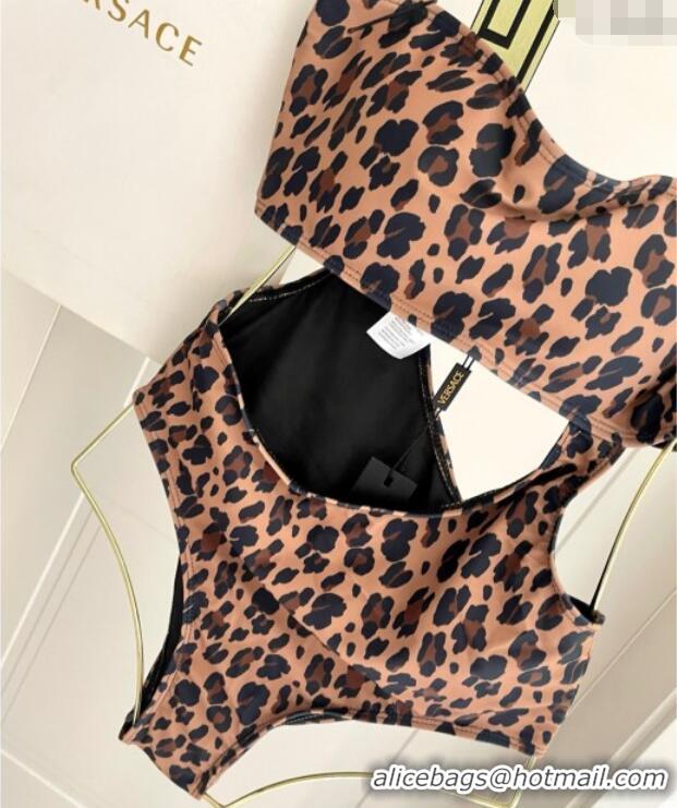 ​Top Grade Versace Animal Print One-Piece Swimwear 0513 Brown 2025