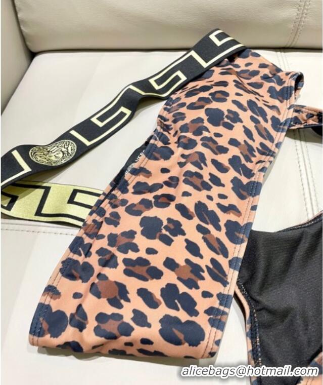 ​Top Grade Versace Animal Print One-Piece Swimwear 0513 Brown 2025
