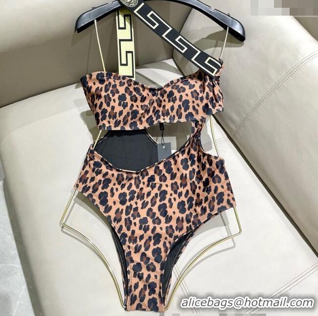 ​Top Grade Versace Animal Print One-Piece Swimwear 0513 Brown 2025