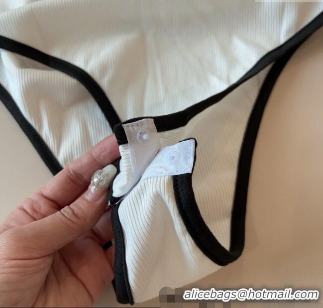 ​Grade Design Chanel Zip One-Piece Swimwear 0513 White 2025