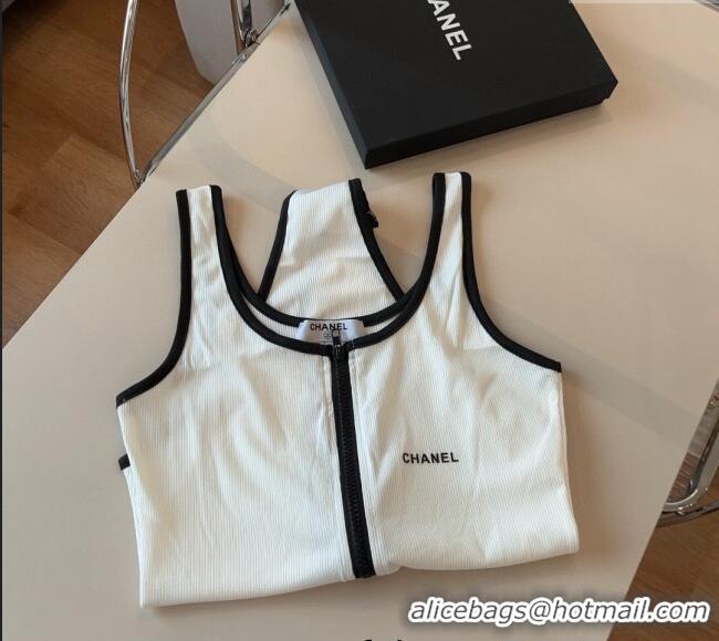 ​Grade Design Chanel Zip One-Piece Swimwear 0513 White 2025