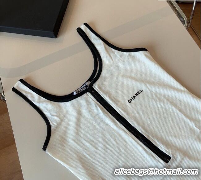 ​Grade Design Chanel Zip One-Piece Swimwear 0513 White 2025
