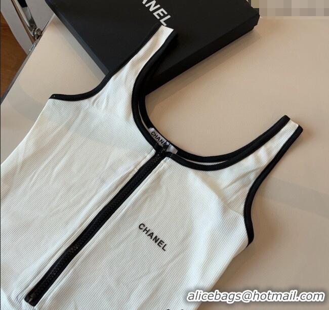 ​Grade Design Chanel Zip One-Piece Swimwear 0513 White 2025