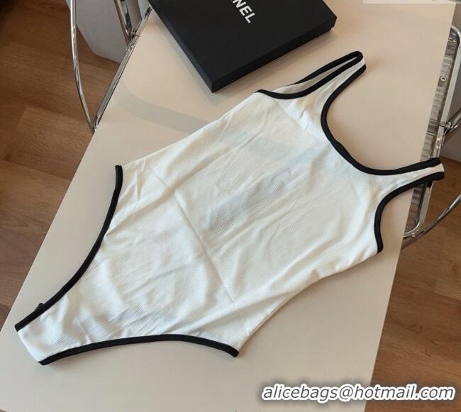 ​Grade Design Chanel Zip One-Piece Swimwear 0513 White 2025