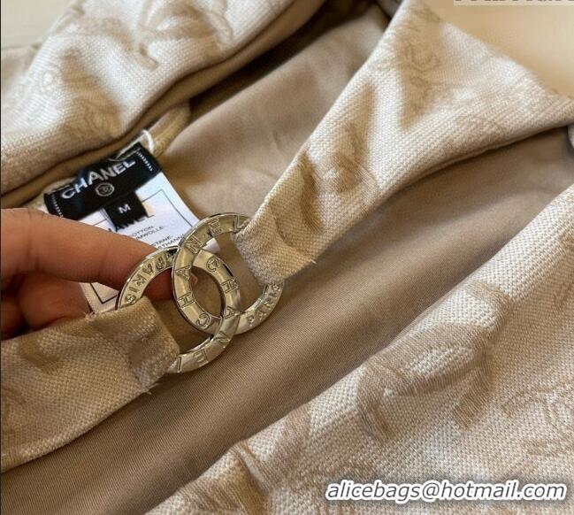 Luxury Cheap Chanel CC One-Piece Swimwear 0513 Beige 2025