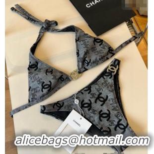 Shop Discount Chanel CC Two-Pieces Swimwear 0513 Grey 2025