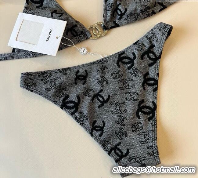 Shop Discount Chanel CC Two-Pieces Swimwear 0513 Grey 2025