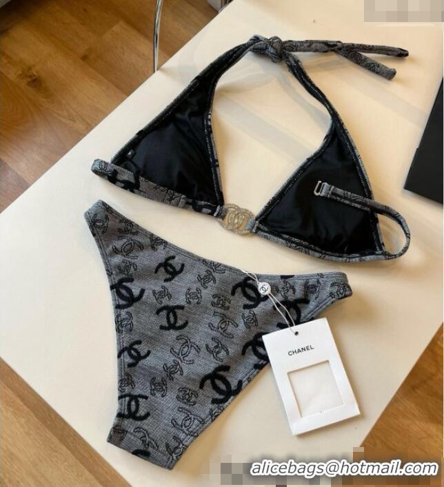 Shop Discount Chanel CC Two-Pieces Swimwear 0513 Grey 2025