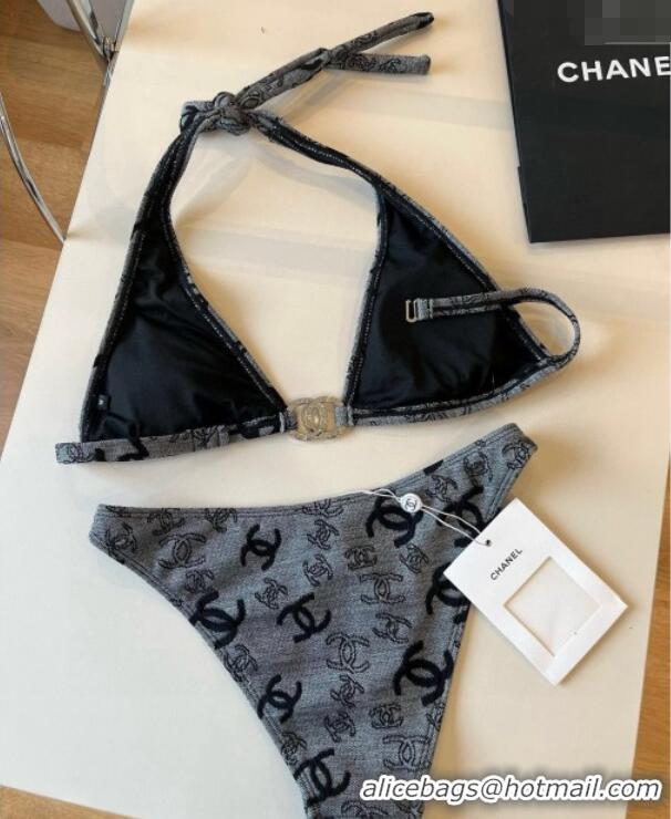 Shop Discount Chanel CC Two-Pieces Swimwear 0513 Grey 2025