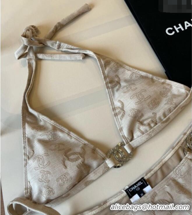 ​Reasonable Price Chanel CC Two-Pieces Swimwear 0513 Beige 2025