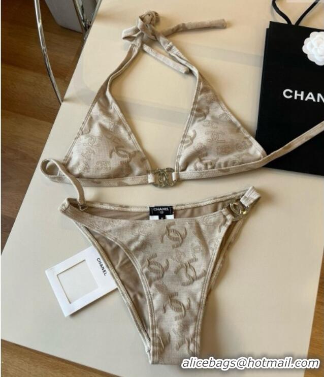 ​Reasonable Price Chanel CC Two-Pieces Swimwear 0513 Beige 2025