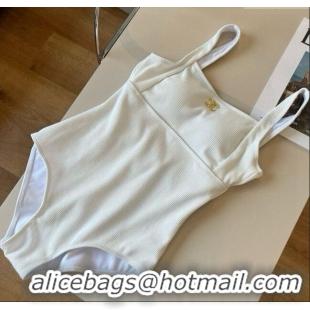 ​Super Quality Chanel Knit One-Piece Swimwear 0513 White 2025