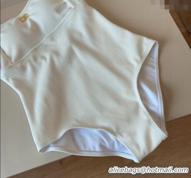 ​Super Quality Chanel Knit One-Piece Swimwear 0513 White 2025