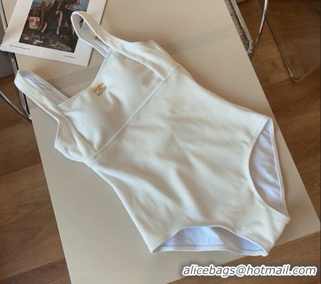 ​Super Quality Chanel Knit One-Piece Swimwear 0513 White 2025